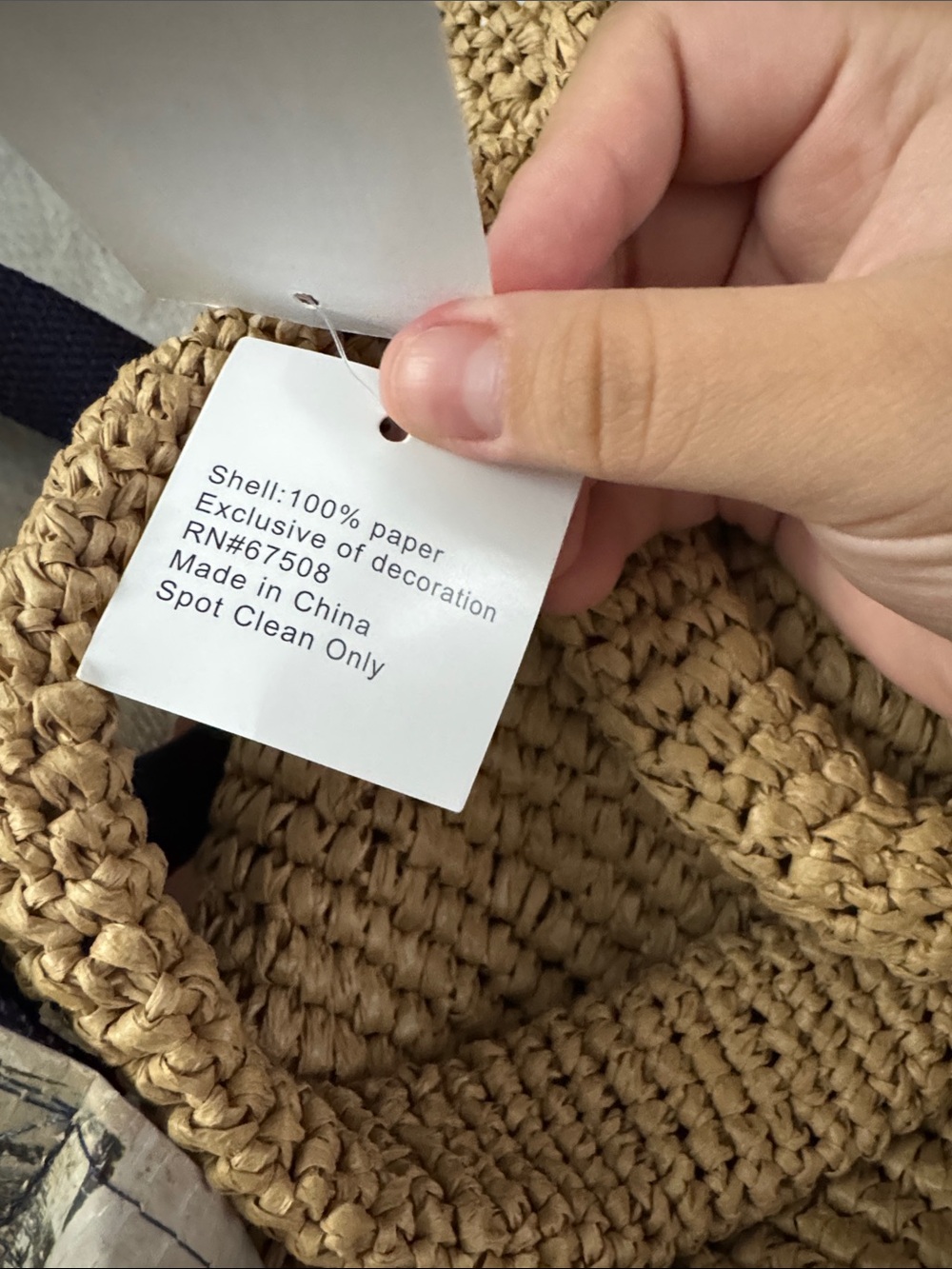 New with tag sol and mer Woven Straw Tote Bag in Natural Tan - Picture 5 of 5